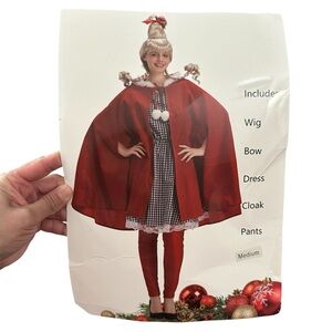 Festive Red and White Costume Set for Women